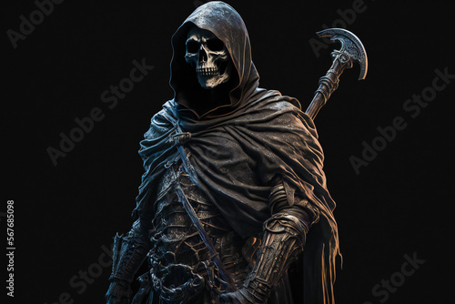 Death with the face of skull - Grim reaper - the death itself - Generative AI