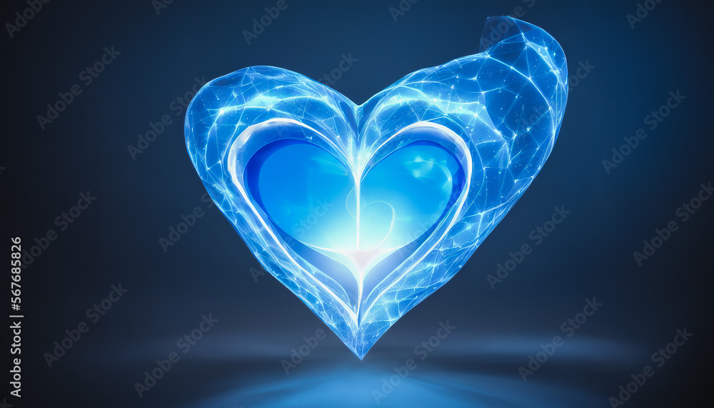 Blue valentine heart. Generative AI Blue valentine heart. Generative AI
