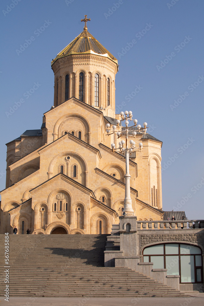 TBILISI, GEORGIA - January 23, 2023 : Holy Trinity Cathedral in Tbilisi