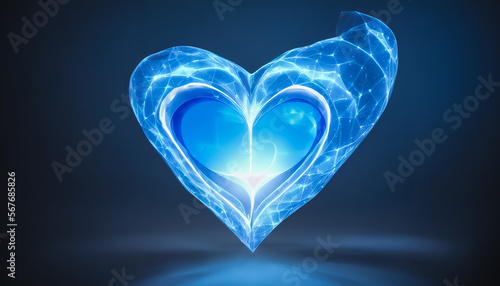 Blue valentine heart. Generative AI