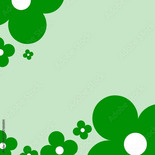 Green flower background illustration