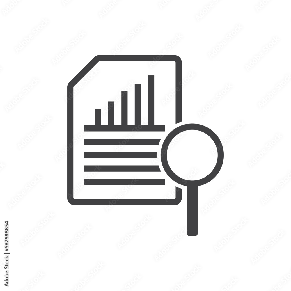 Chart Report Search Icon - Document Icon Chart Report Search Icon - Document Icon