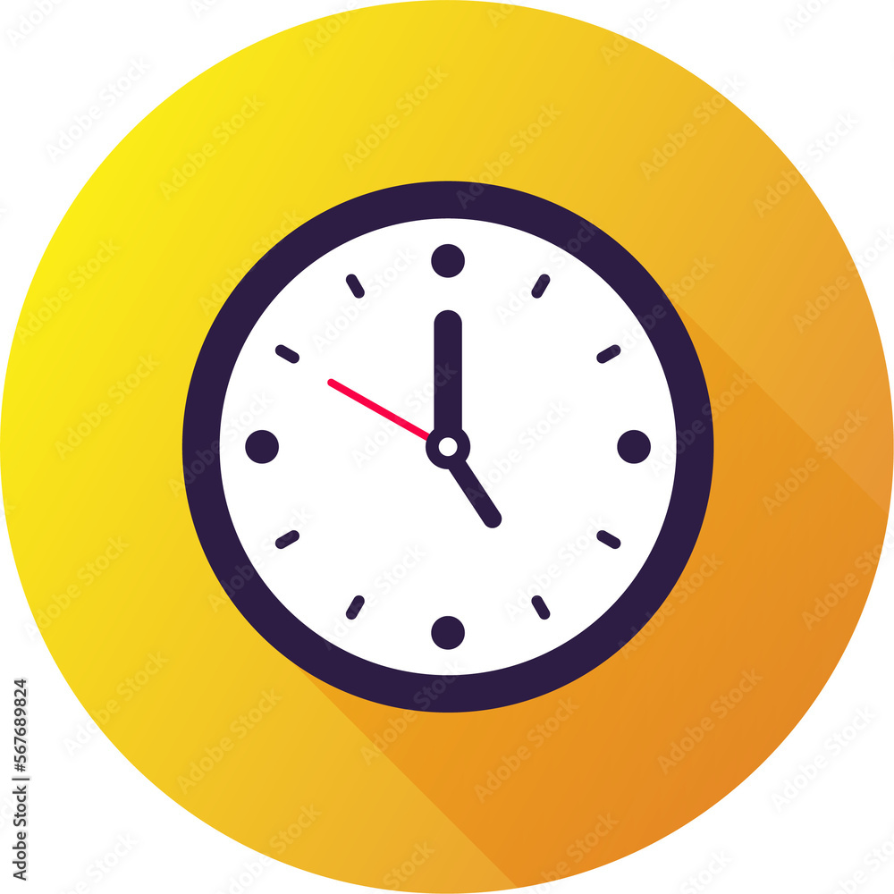 Clock icon in flat design style. Analog time signs illustration. Clock icon in flat design style. Analog time signs illustration.