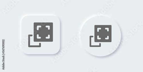 Full screen solid icon in neomorphic design style. Multimedia signs vector illustration.