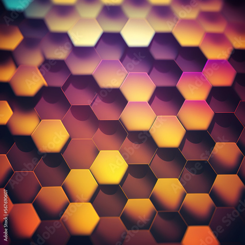 Pattern with hexagonal style ornament - generated by Generative AI 
