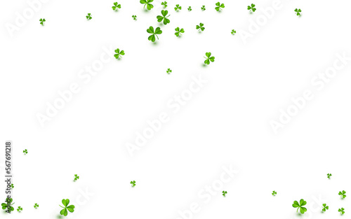 Olive color Clover Falling Vector White