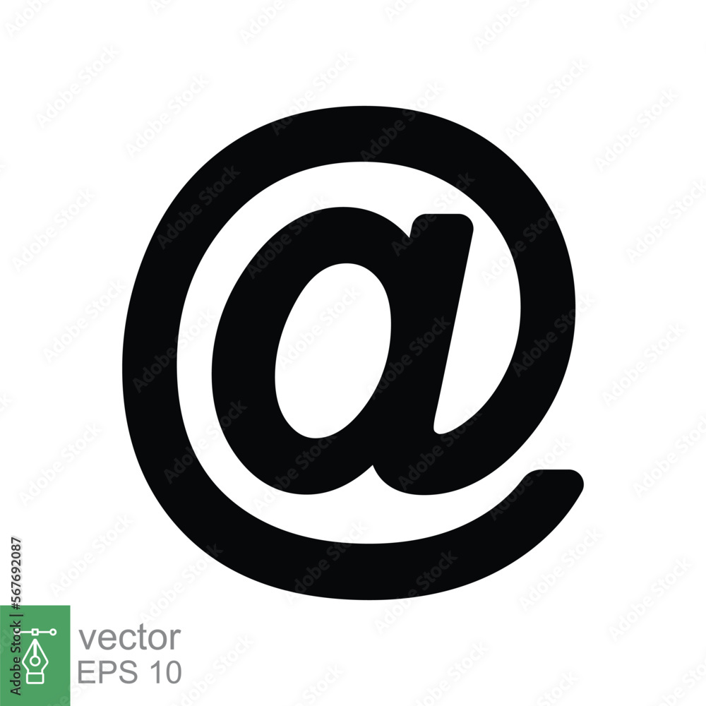 Arroba sign icon. Simple at sign design. Email address symbol concept flat style. Vector illustration design collection isolated on white background. EPS 10. Arroba sign icon. Simple at sign design. Email address symbol concept flat style. Vector illustration design collection isolated on white background. EPS 10.