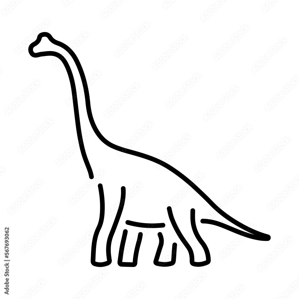 Fototapeta premium diplodocus icon on white background, vector illustration.