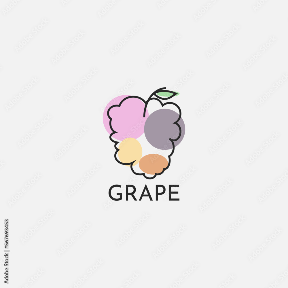 A unique grape logo with a minimalistic feel. A unique grape logo with a minimalistic feel.