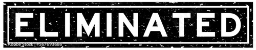 Grunge black eliminated word square rubber seal stamp on white background