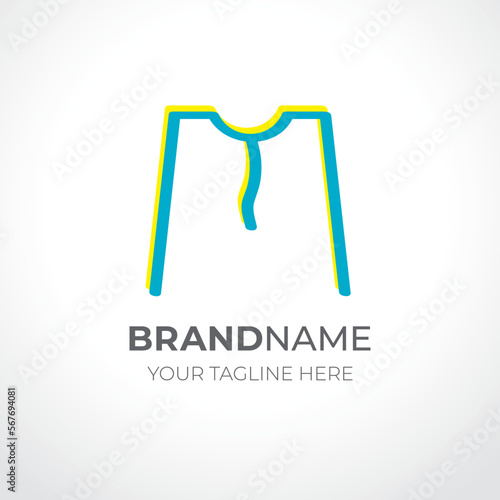 Letter M logo vector design. Idea of a folk vyshyvanka