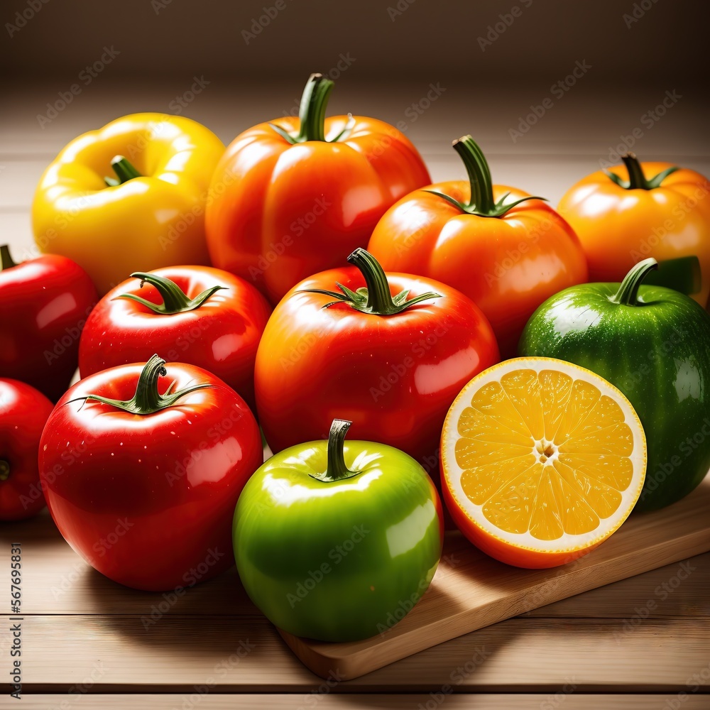 Fototapeta premium fruits and vegetables on the table