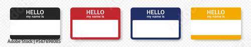 Hello my name is label sticker. Badge sticker