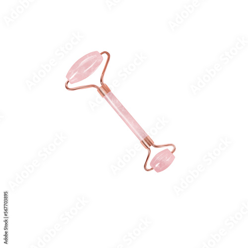 Gua-sha rolle pink color skin beautiful