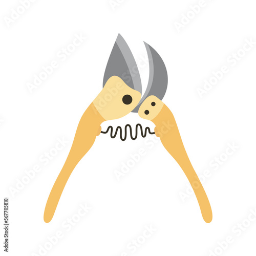 flat vector illustration of secateurs isolated on white