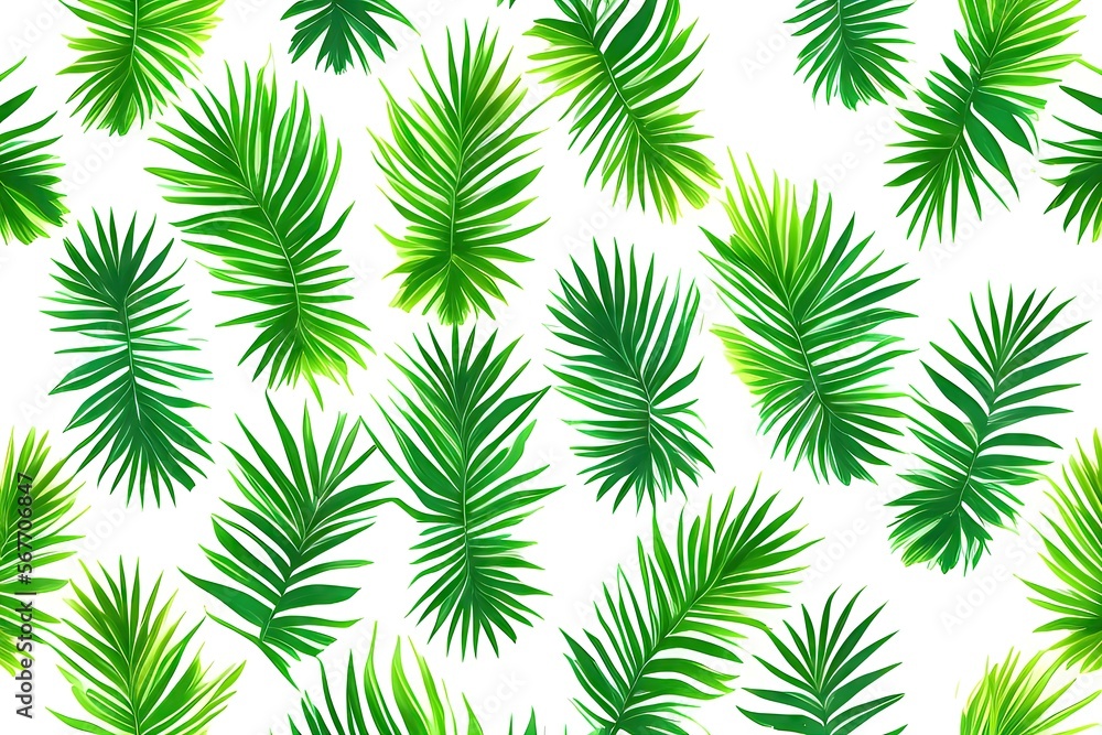 fresh green palm leaf pattern background