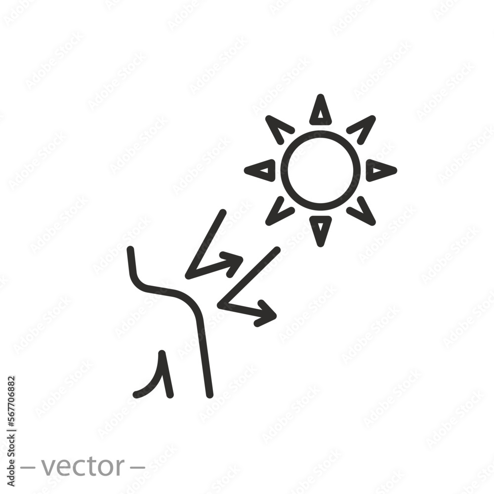 sun protection icon, spf concept, summer skin care, thin line symbol on white background - editable stroke vector illustration eps10 sun protection icon, spf concept, summer skin care, thin line symbol on white background - editable stroke vector illustration eps10
