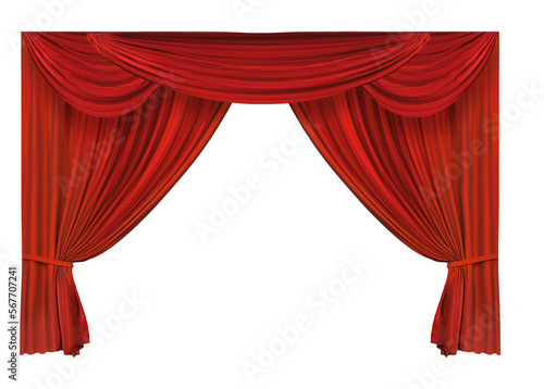 Red curtain element PNG format easy-to-use design elements
