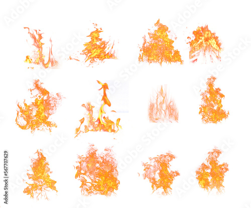 Realistic flame element Christmas bonfire design element PNG format easy to use