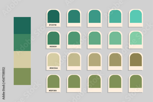 Green khaki color palette, nature colors catalog, colour matching, compatible color codes