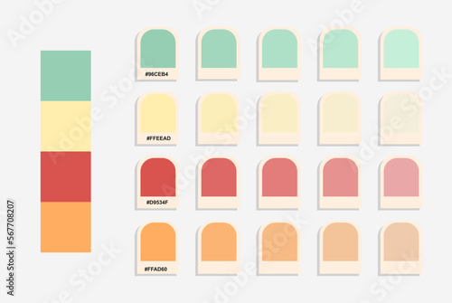 Light blue red orange color palette, colour matching, rgb colors, harmonious compatible color codes