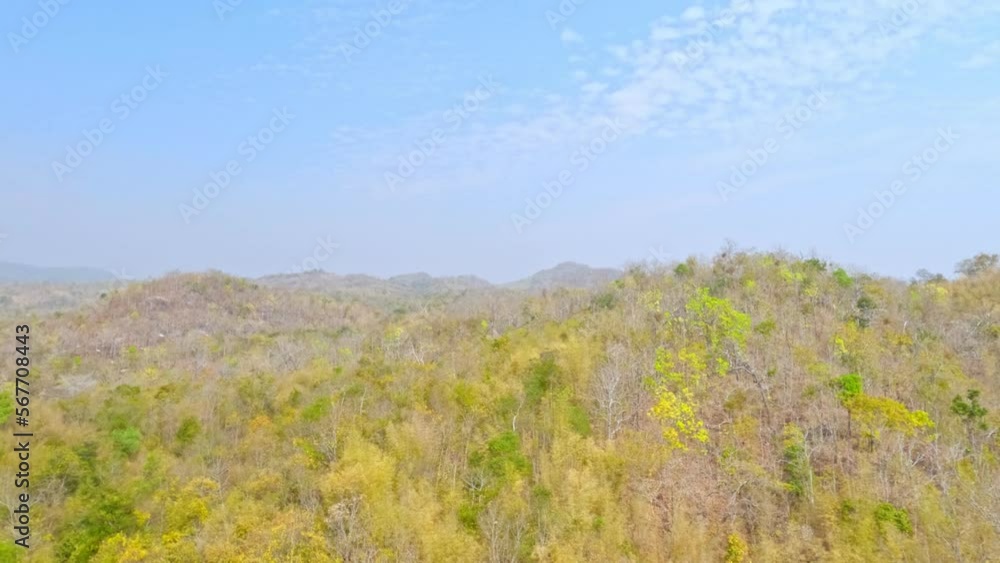Aerial view shot of forest winter in Thailand. Aerial view shot of forest winter in Thailand.