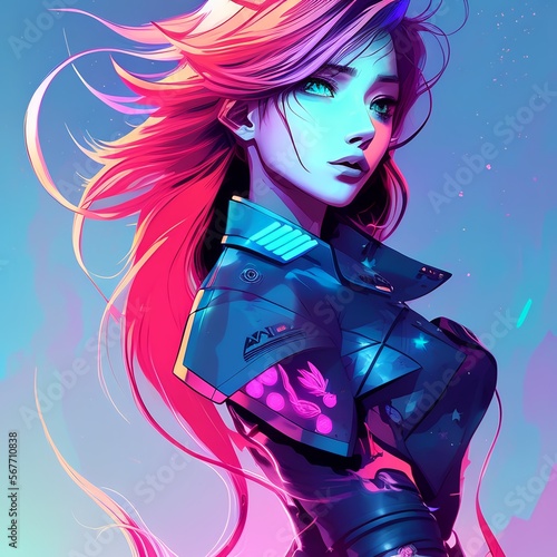 cyberpunk portrait, female ...