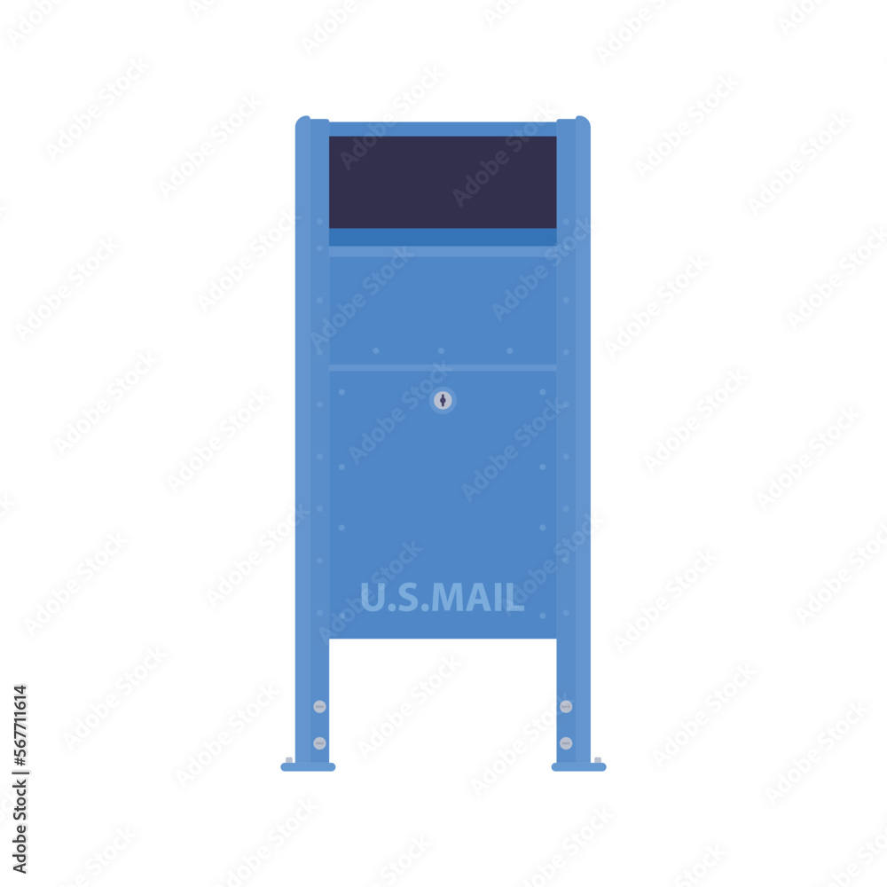 Mailbox Flat Illustration. Clean Icon Design Element on Isolated White Background Mailbox Flat Illustration. Clean Icon Design Element on Isolated White Background