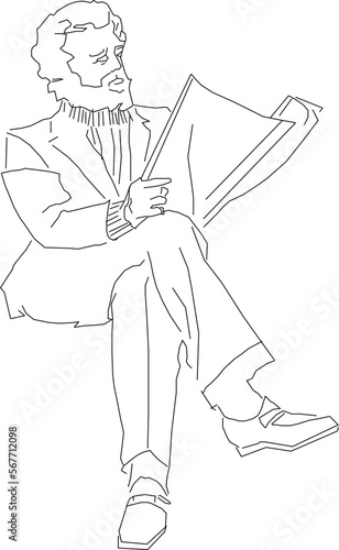 Vector sketch illustration of american president abraham lincohn