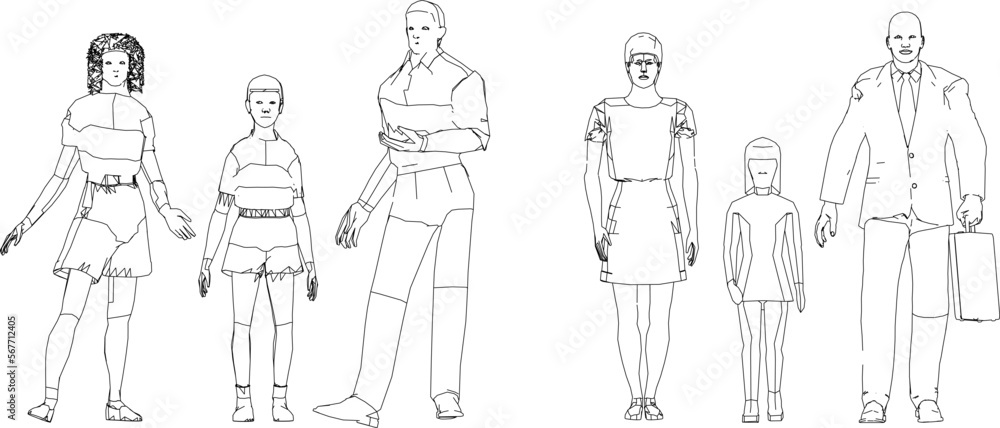 Robot man illustration vector sketch Robot man illustration vector sketch