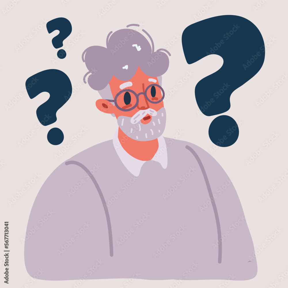 Vector illustration of man with question mark arround Vector illustration of man with question mark arround