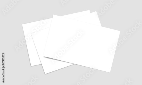 Vector white sheet of paper. Realistic blank A4 format paper template with shadow. Flyer, cover, brochure mockup design.