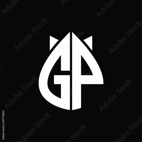 GP Logo monogram drops crown shape vector images design template