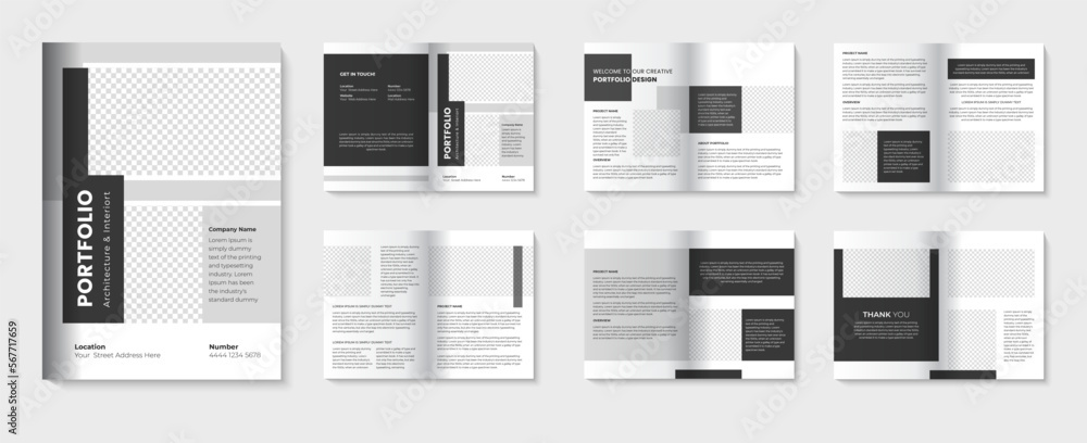 Architecture & Interior portfolio template and multipurpose portfolio cover design for business Architecture & Interior portfolio template and multipurpose portfolio cover design for business