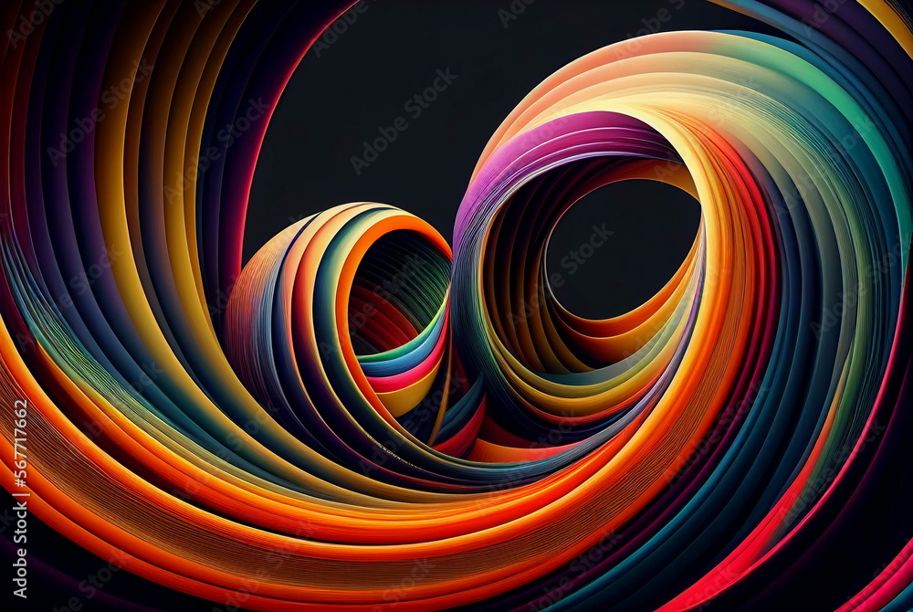 Colorful abstract background. Twisted abstract form and lines. Illustration