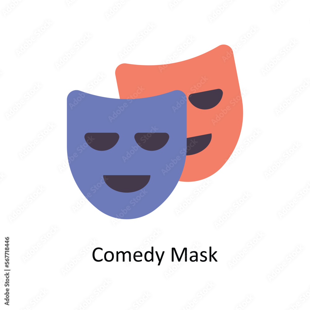 Comedy Mask vector Flat Icons. Simple stock illustration stock illustration Comedy Mask vector Flat Icons. Simple stock illustration stock illustration
