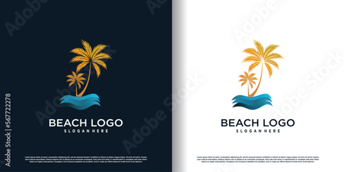 palm logo design with creative unique concept premium vector