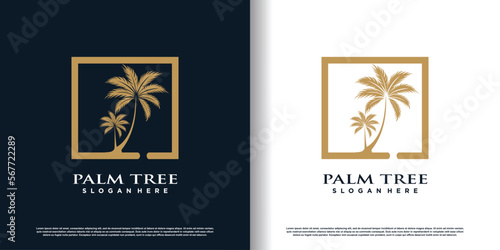 palm logo design with creative unique concept premium vector