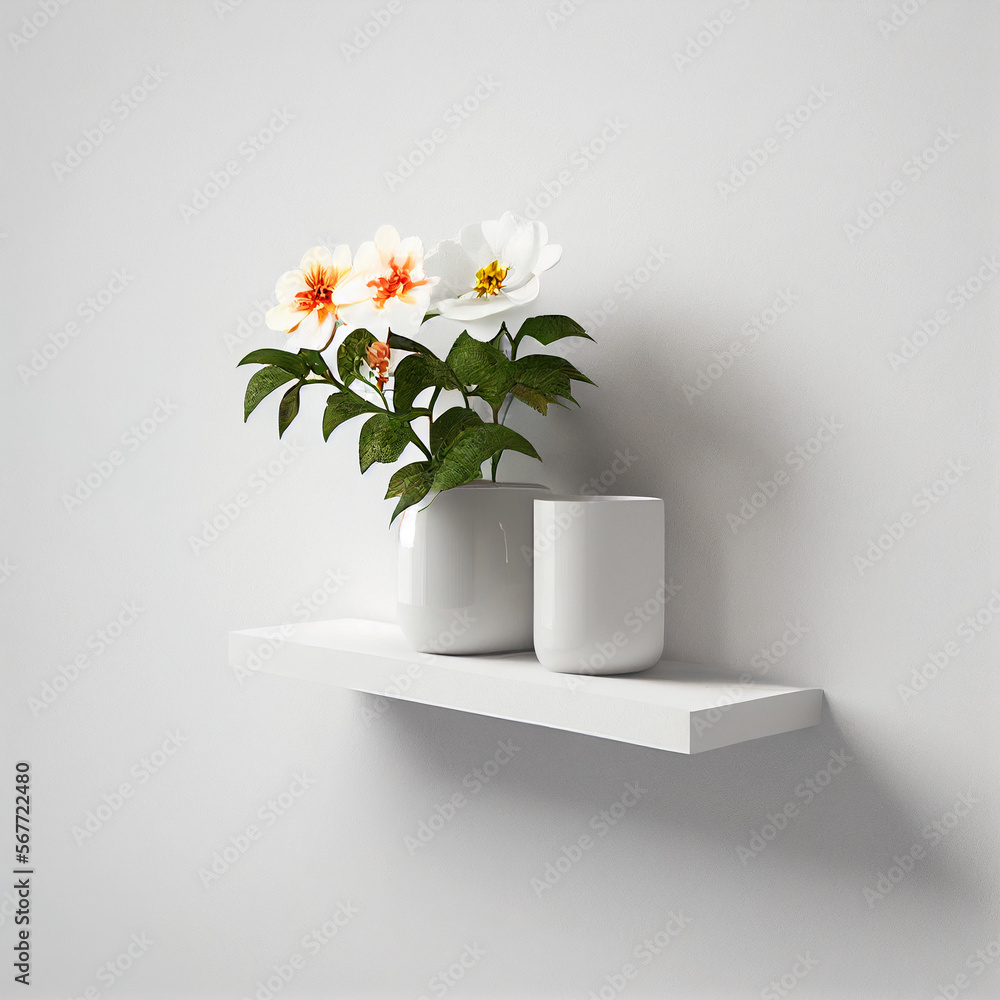 flowers on the wall, wall shelves, room decoration flowers ,Generative AI technology, flowers on the wall, wall shelves, room decoration flowers ,Generative AI technology,