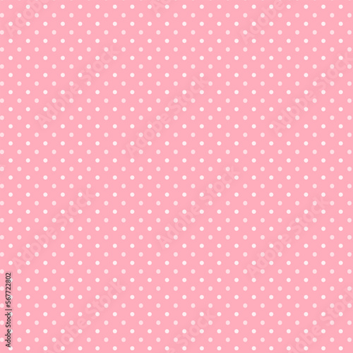 White Pink Polka Dot Vector background.