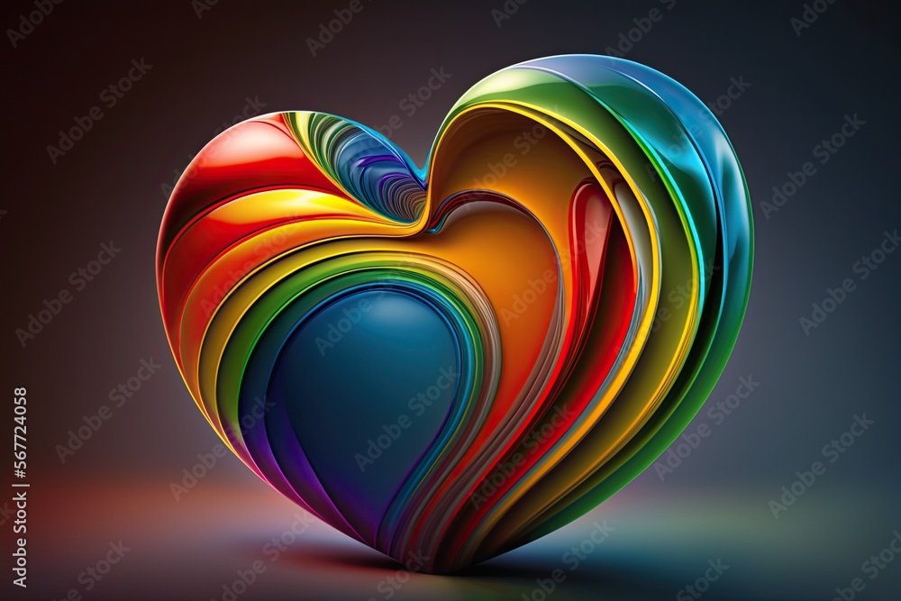 Colorful Rainbow Heart (Generative AI) Colorful Rainbow Heart (Generative AI)