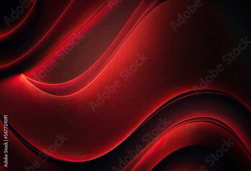 Red Wave Background (Generative AI)