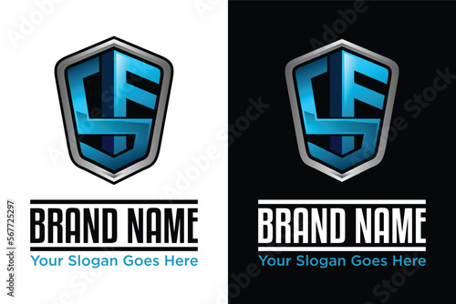 3d modern shield S letter illustration logo design 