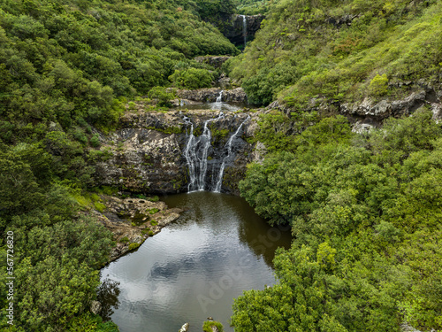 Tamarind waterfalls in Mauritius island