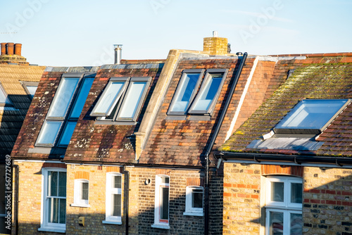 UK- Houses with windows in roof living space in south west London photo