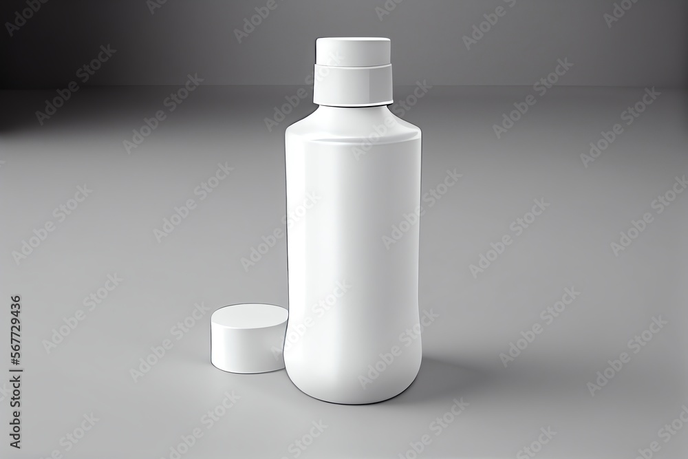 A 3d render illustration of a blank cosmetic pump bottle mockup template. Generative AI A 3d render illustration of a blank cosmetic pump bottle mockup template. Generative AI