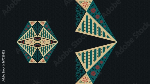 geometric ornamental background (Folk Art) - decorative illustrations, vintage, antique, ancient, old, traditional, culture, wallpaper, desktop, cover, 