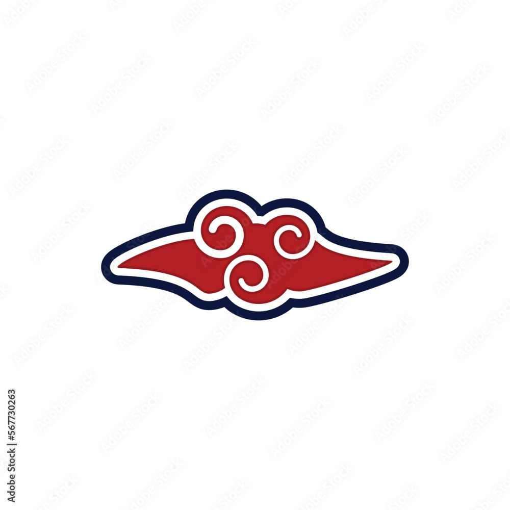 Cloud in Chinese style. Abstract isolated on white background. Vector illustration Cloud in Chinese style. Abstract isolated on white background. Vector illustration
