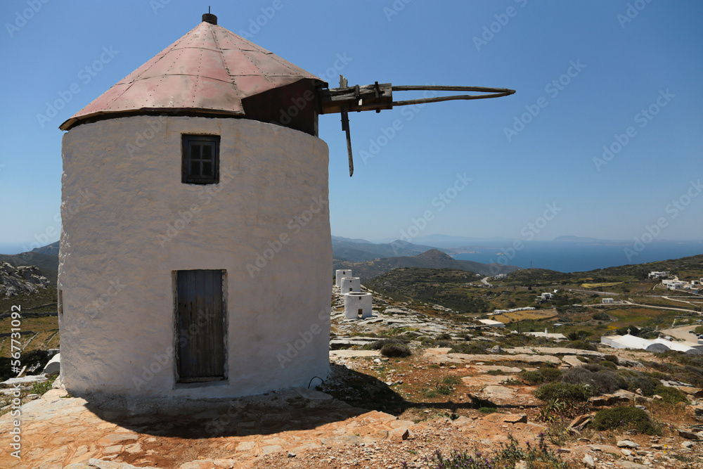 windmill on the hill on Amorgos, Greece