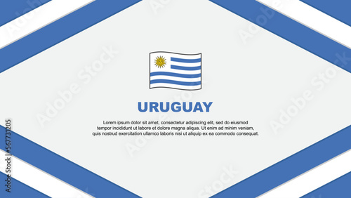 Uruguay Flag Abstract Background Design Template. Uruguay Independence Day Banner Cartoon Vector Illustration. Uruguay Template